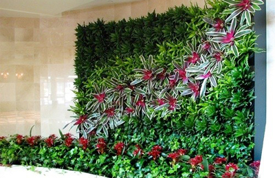 Thi công tường cây hoa giả đẹp đẳng cấp