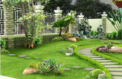 Thi công khuôn viên sân vườn